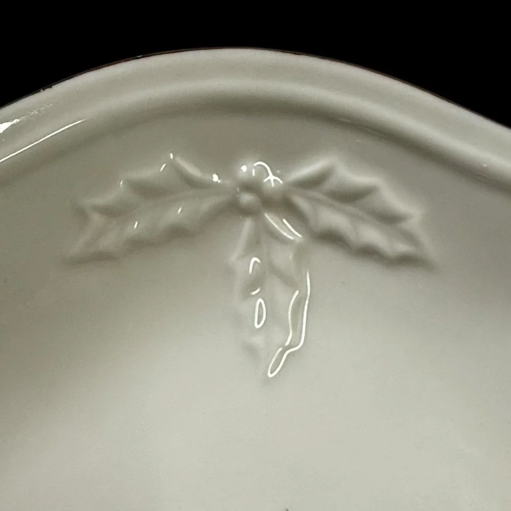Lenox Holiday Christmas‎ Serving Tray Oval Plate Bless This Home Holly Berry Box